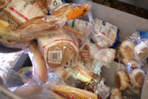 Bread in the vinyl packaging