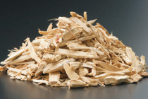 Crushed wood thinnings