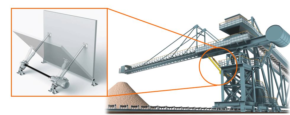 Luffing the yard machine boom illustration