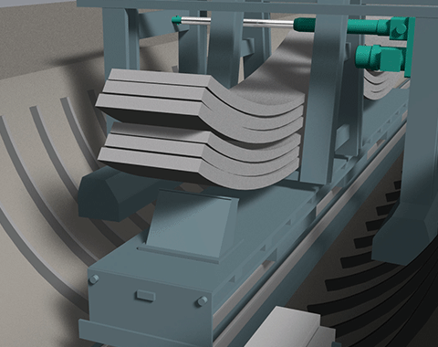 Cranes for segment conveyance Illustration