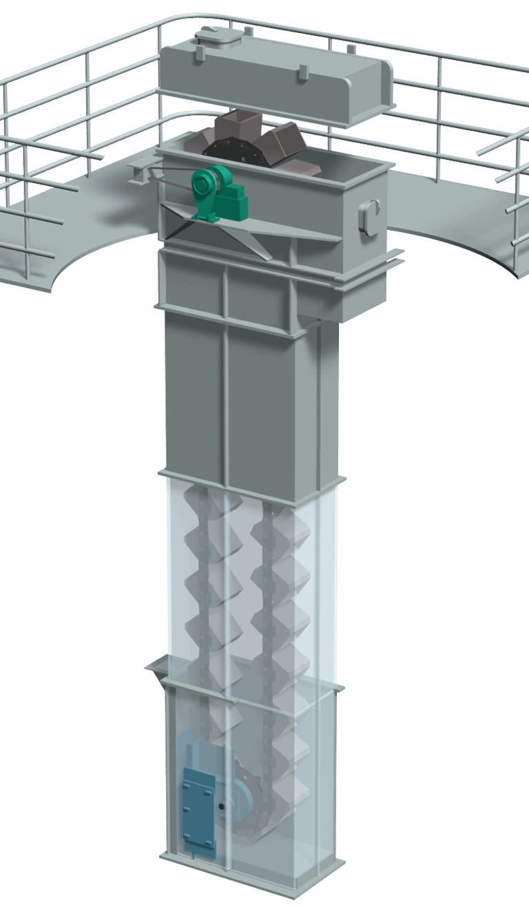 Bucket elevators for sand discharge Illustration